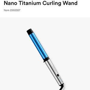 BaByliss Nano Titanium Curling Wand - Blue and Silver